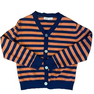 Blue and orange striped  Kids Cardigan